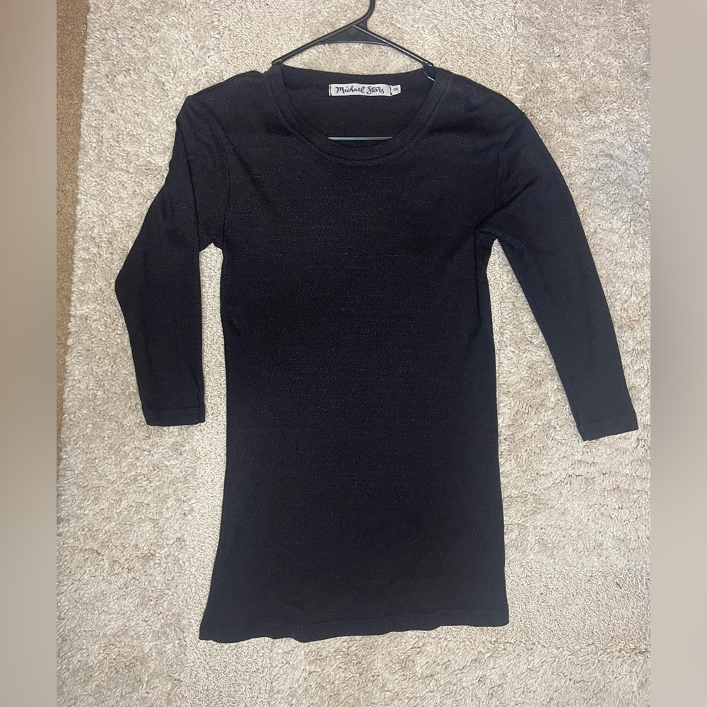 Michael Stars Black 3/4 Sleeve Knit Top